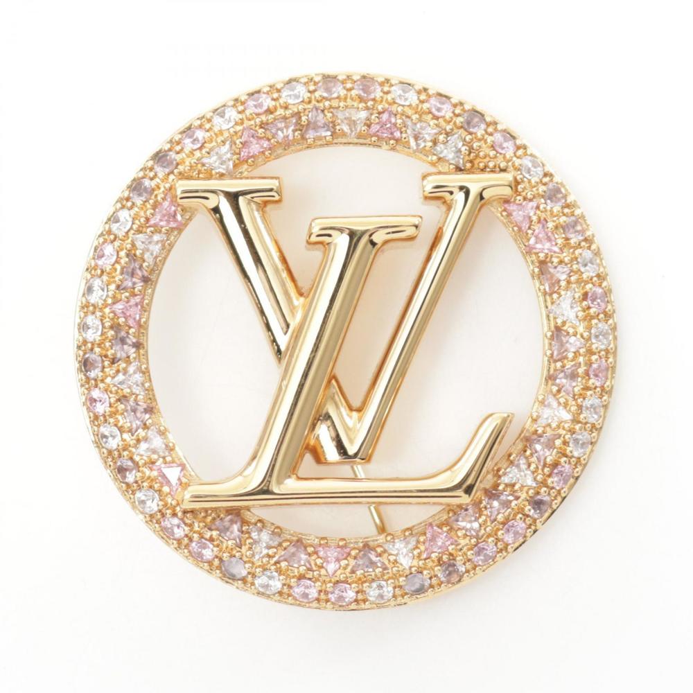 Louis Vuitton LV Night Louise Tresor Brooch Gold Plated Rhinestone Gold
